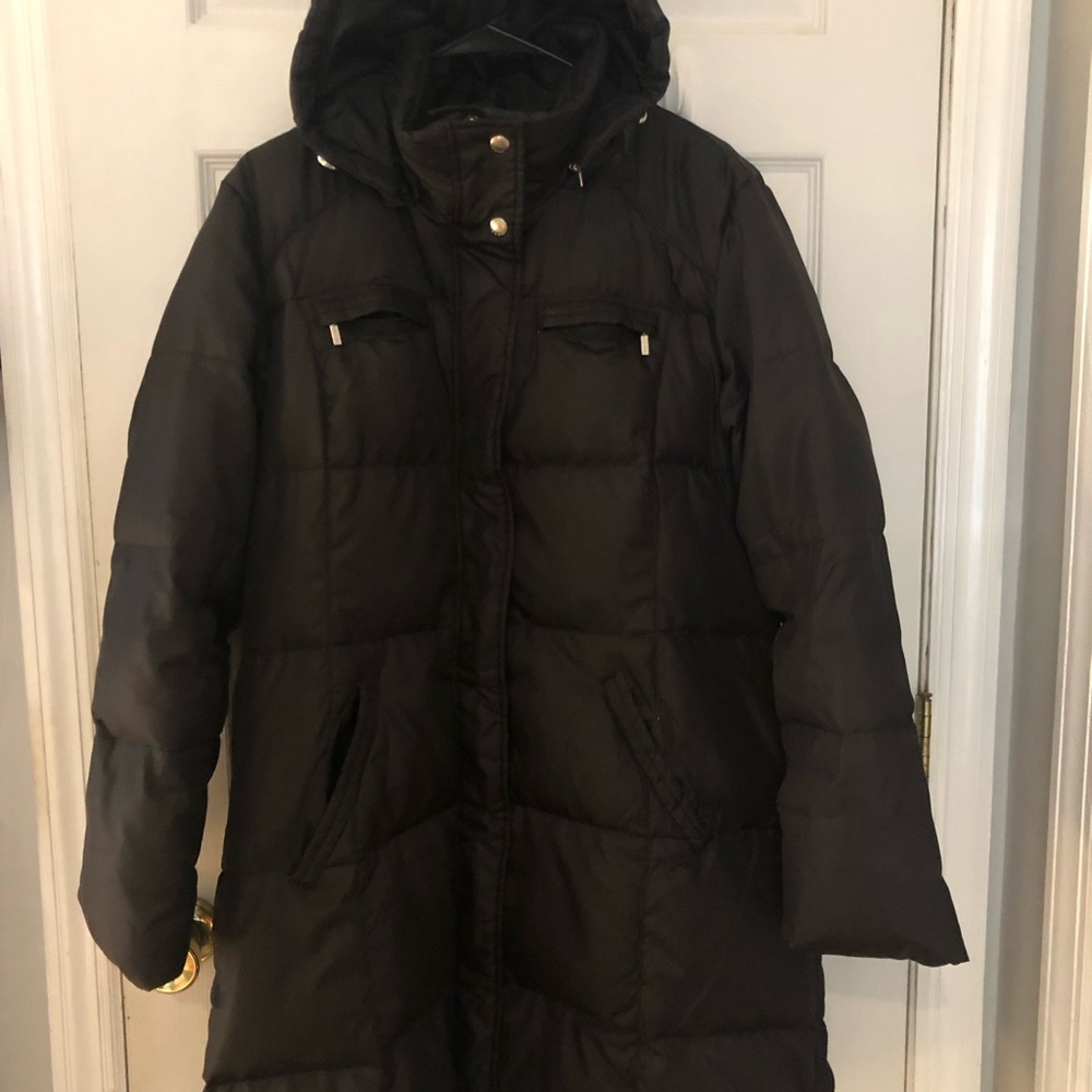 Michael Kors woman’s down long puffer jacket coat XL detachable hood